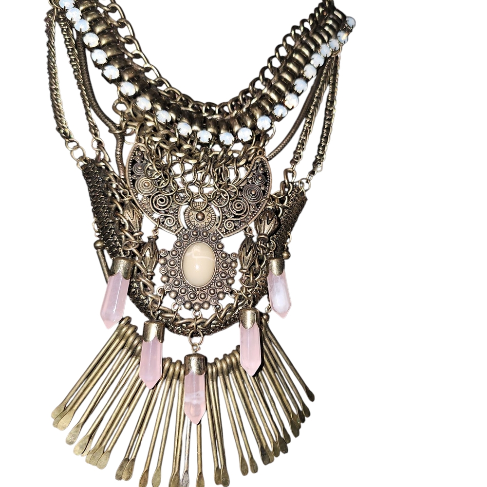 old and Pink Statement Necklace